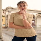 Button Ribbed Knit Pullover Sweater image number null