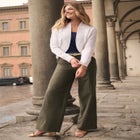 Cable Knit Open-Front Shrug Sweater image number null