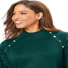 Gold Button Mockneck Sweater image number null