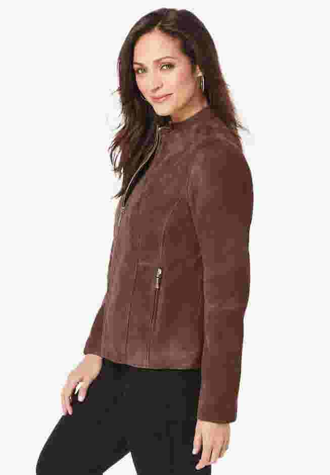 Suede Zip-Front Jacket image number 3
