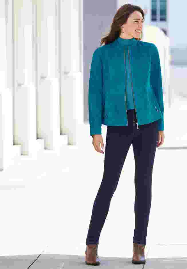 Suede Zip-Front Jacket image number 4