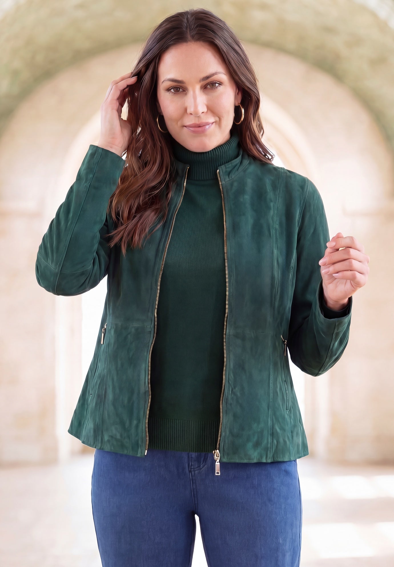 Suede Zip-Front Jacket image number 0