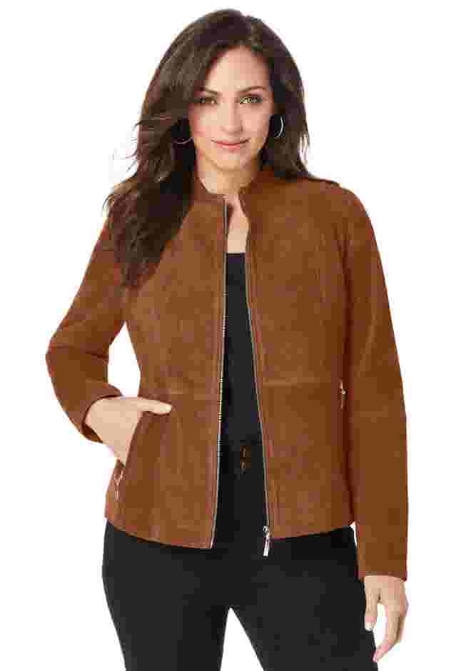 Suede Zip-Front Jacket image number 0