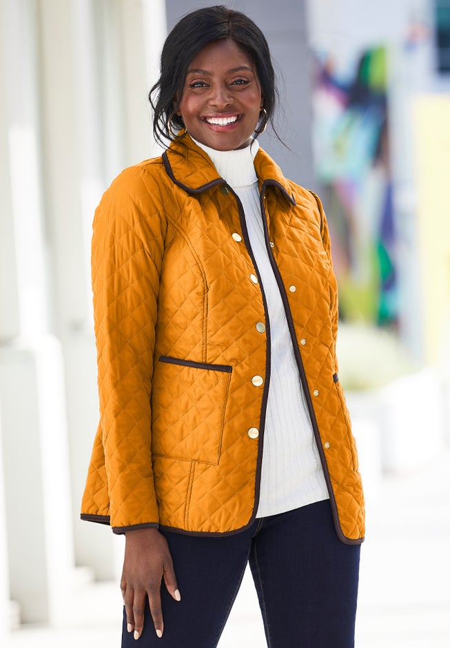 Snap-Front Quilted Coat image number 3