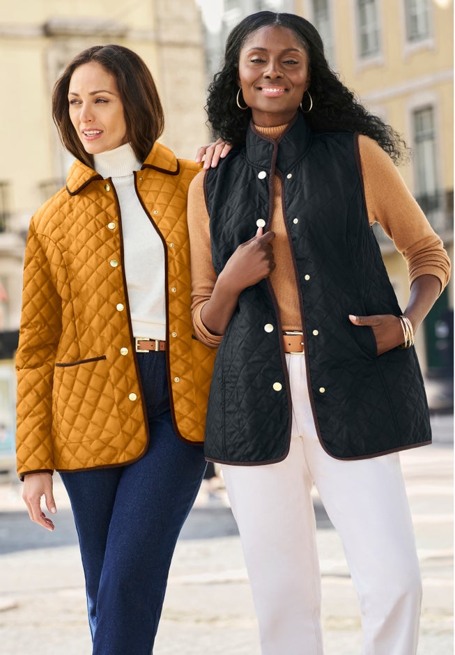 Snap-Front Quilted Coat image number 1