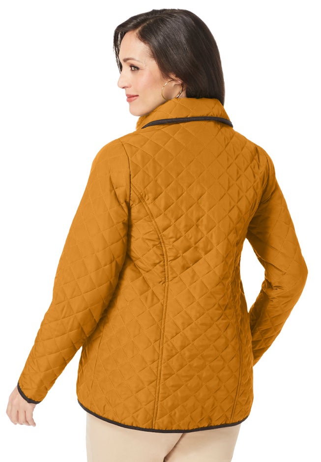 Snap-Front Quilted Coat image number 3