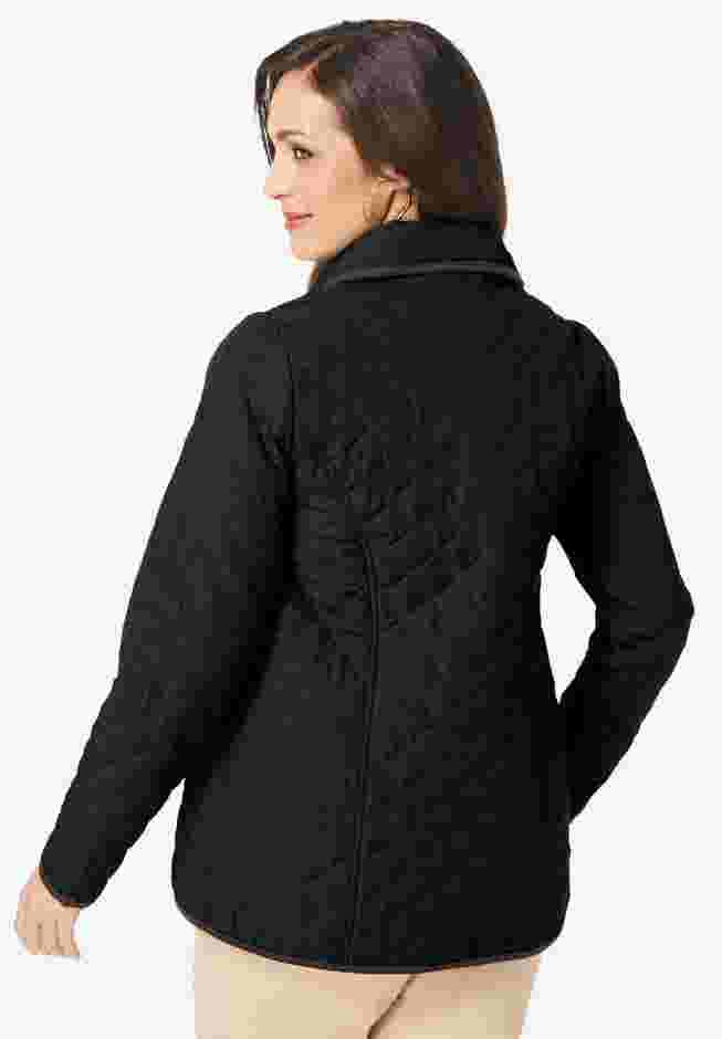 Snap-Front Quilted Coat