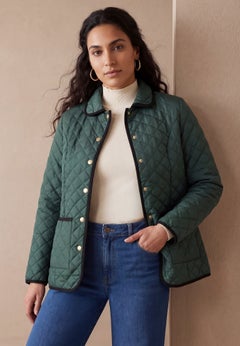 Snap-Front Quilted Coat