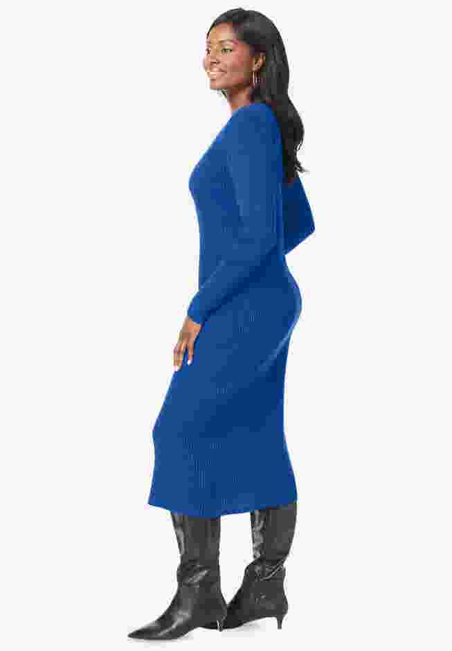 Scoop-Neck Sweater Dress image number 2