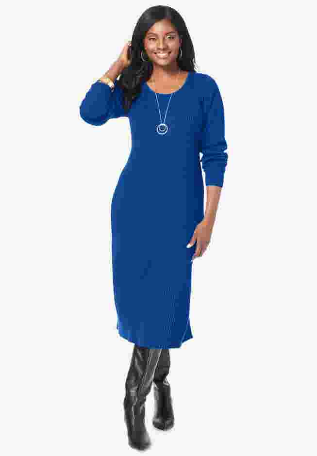 Scoop-Neck Sweater Dress image number 0