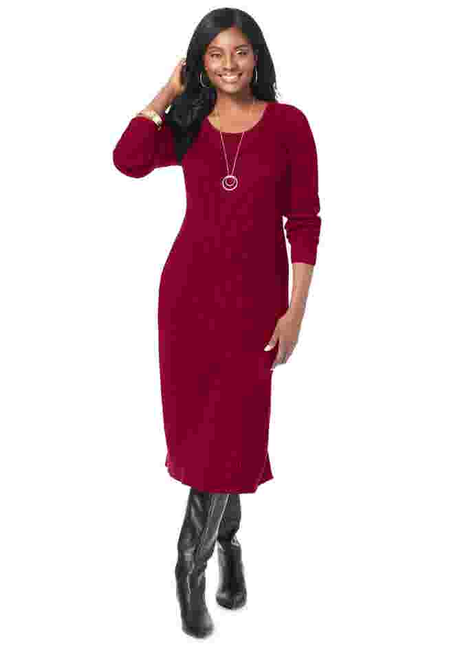 Scoop-Neck Sweater Dress image number 0