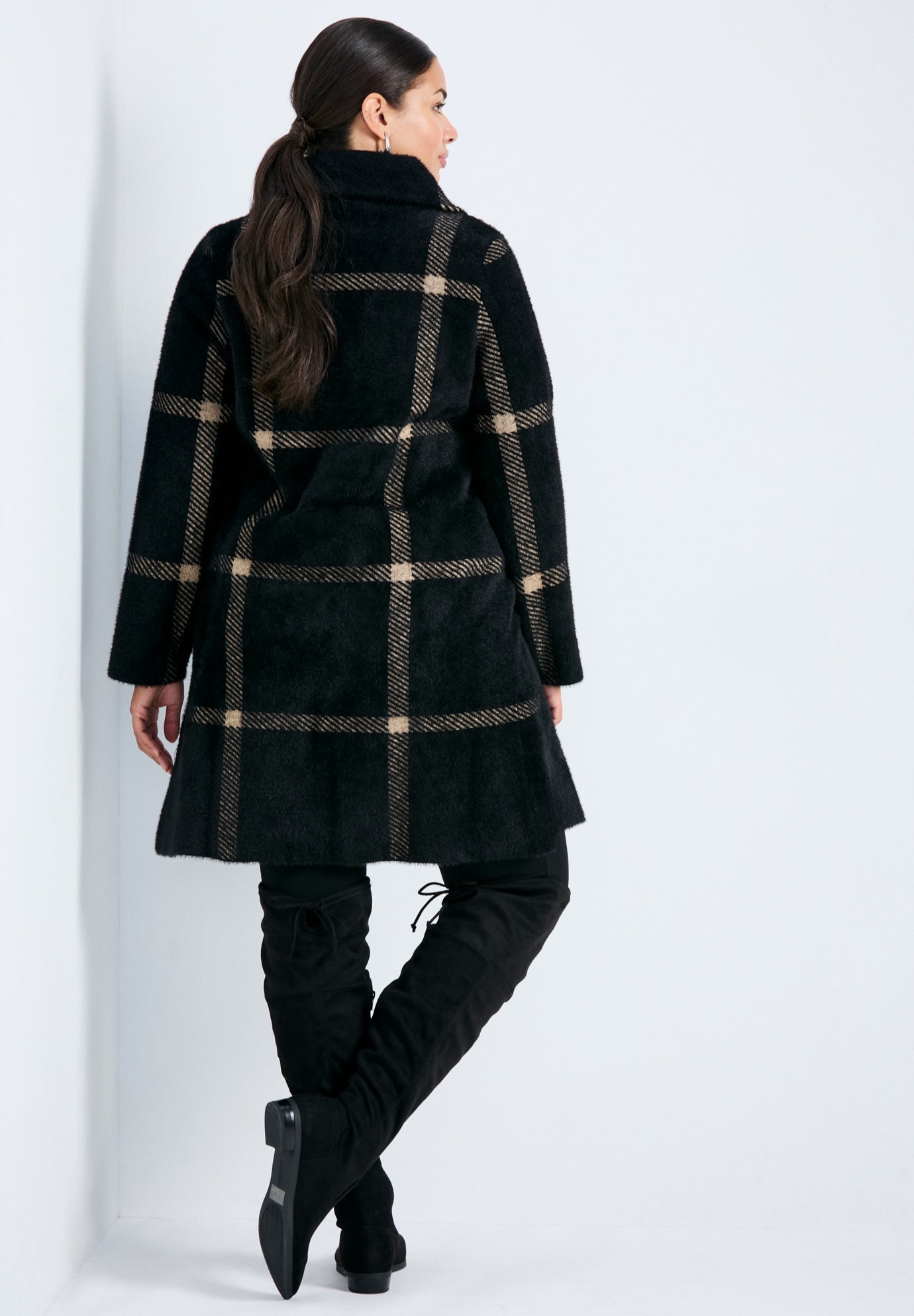 Gigi Check Sweater Coat image number 1