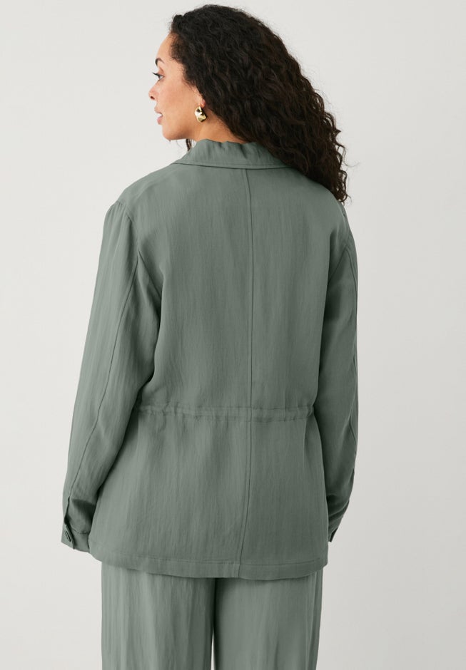 ADJUSTABLE WAIST BUTTON FRONT JACKET image number 1