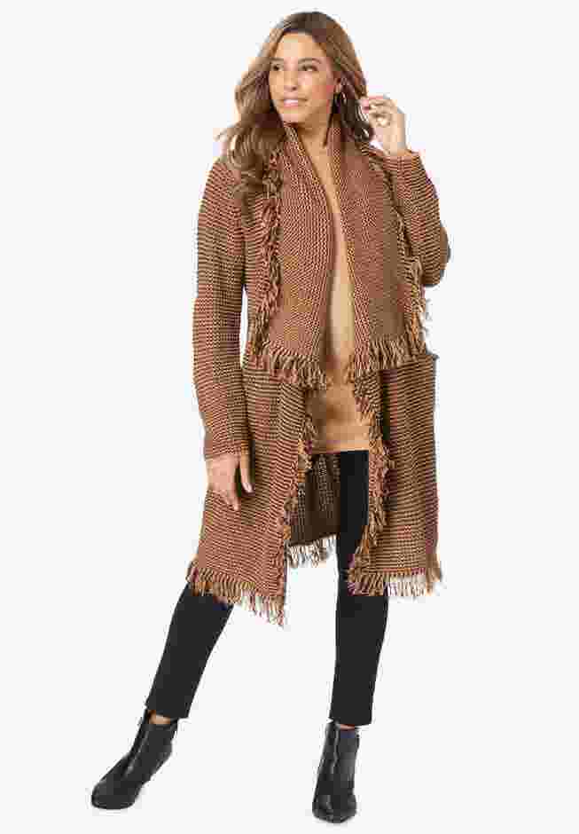 Shawl-Collar Fringe Jacket image number 0