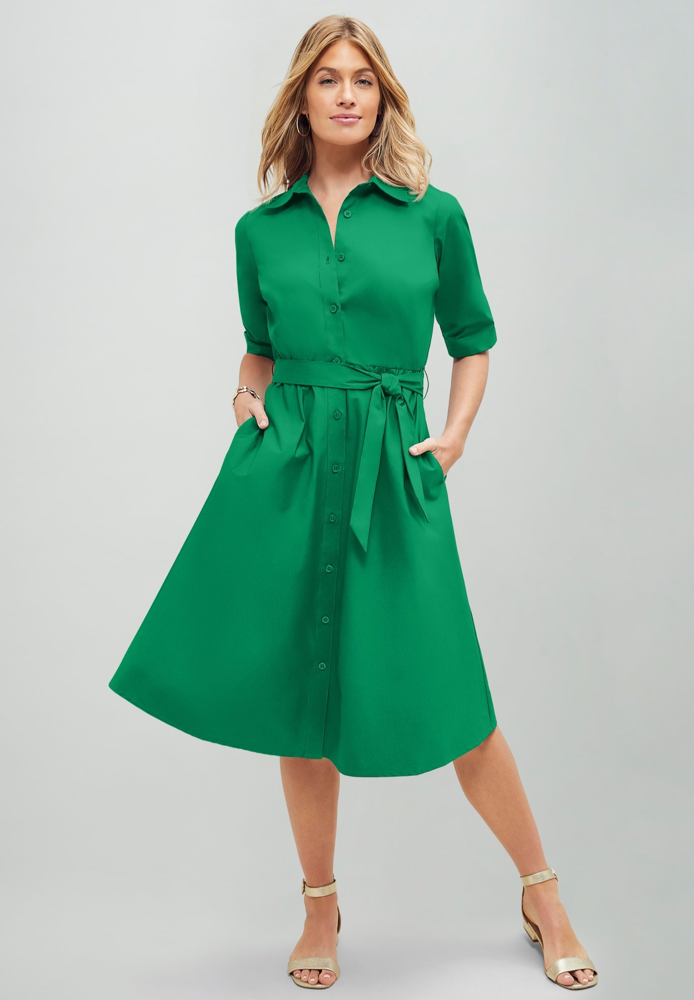 Stretch Poplin Shirtdress image number 0