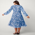 SHEER RUFFLE EMPIRE TIE FRONT MIDI DRESS image number null