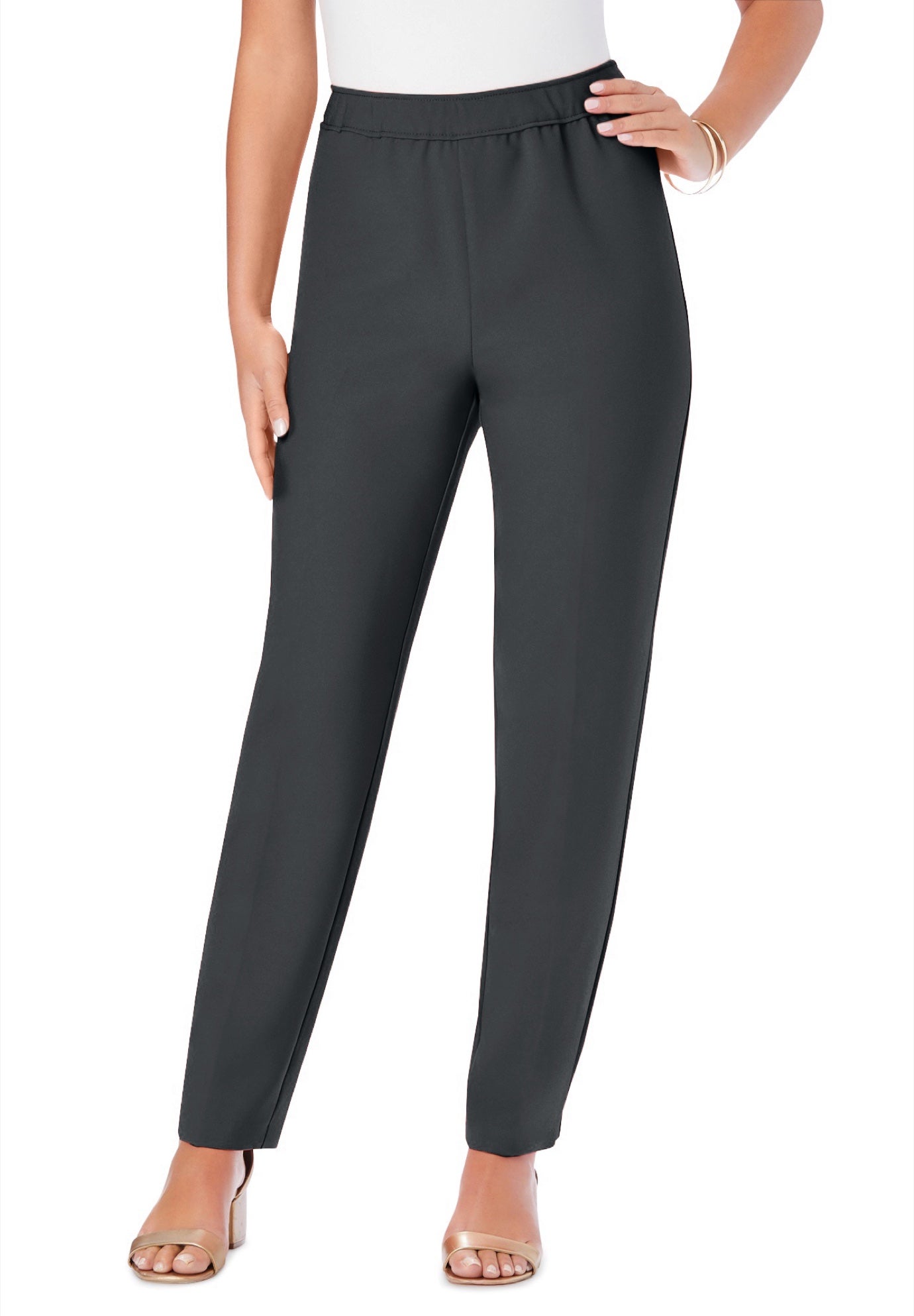 Plus Size Classic Bend Over&reg; Structured Straight Leg Pull-On Pant image number 2