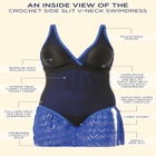 Crochet Side Slit V-Neck Swimdress image number null