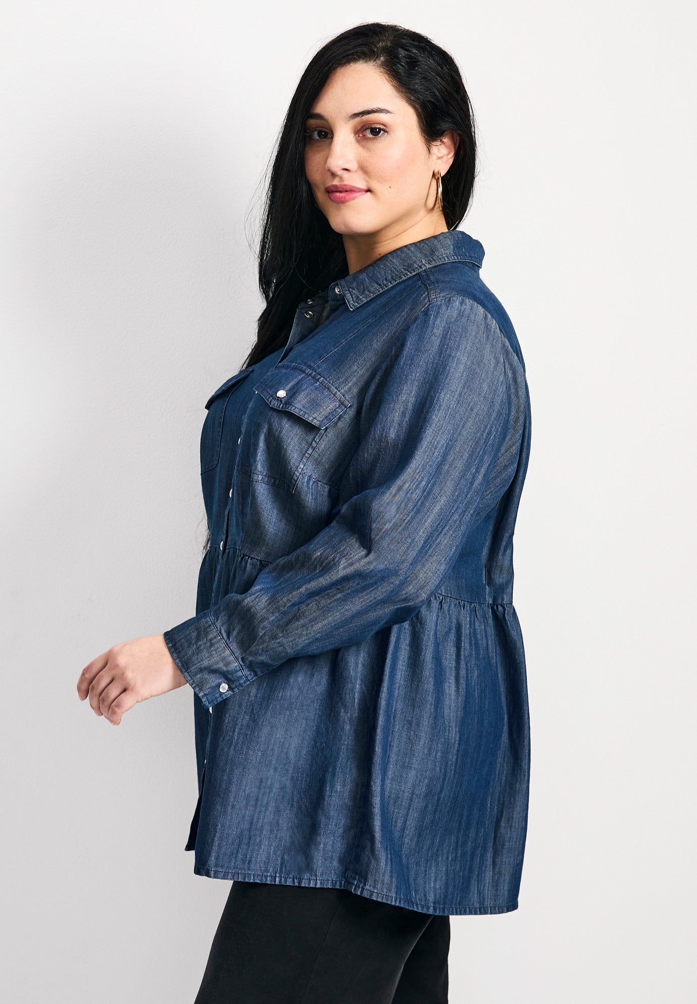 Denim Tiered Shirt image number 2