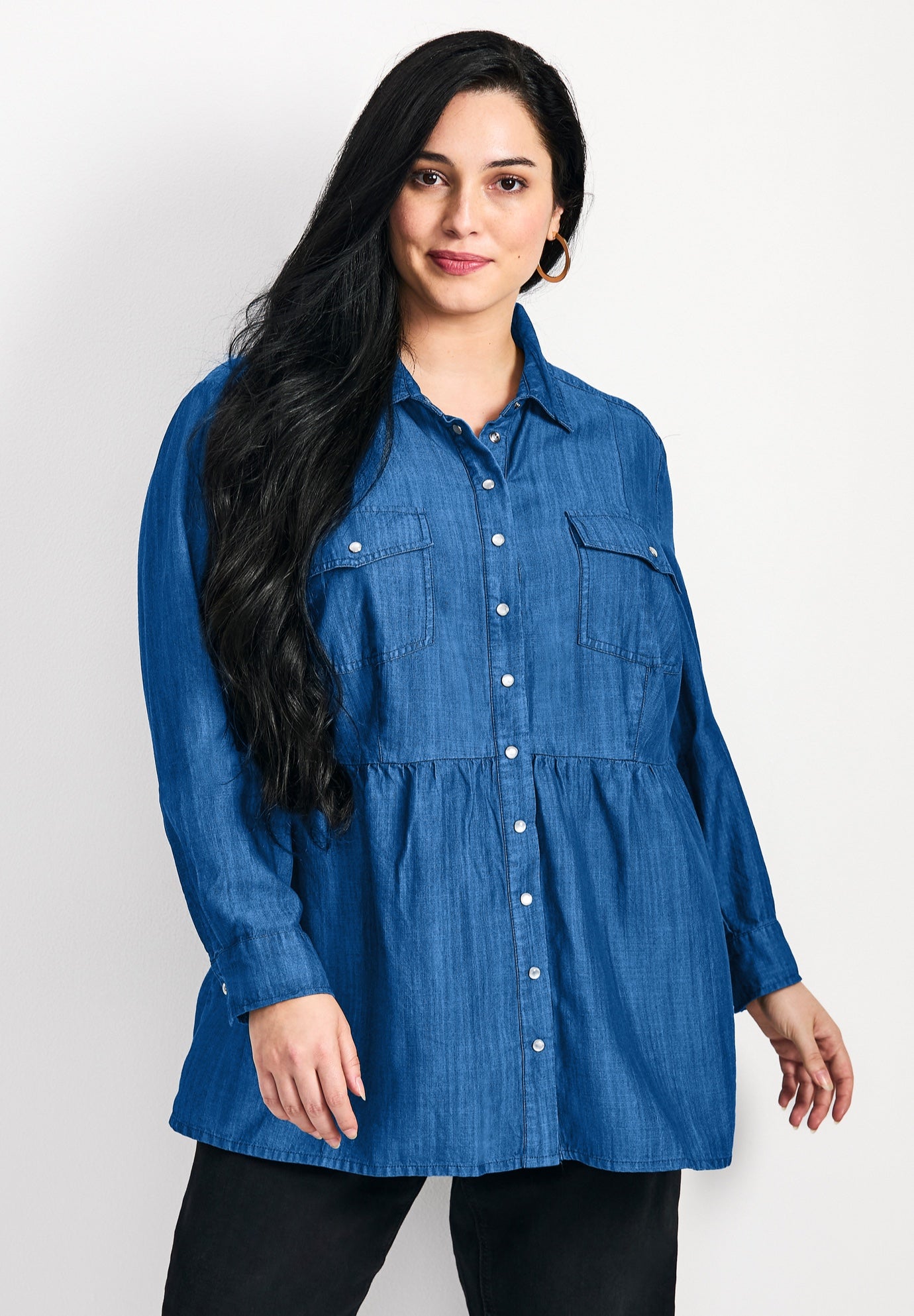 Denim Tiered Shirt image number 0