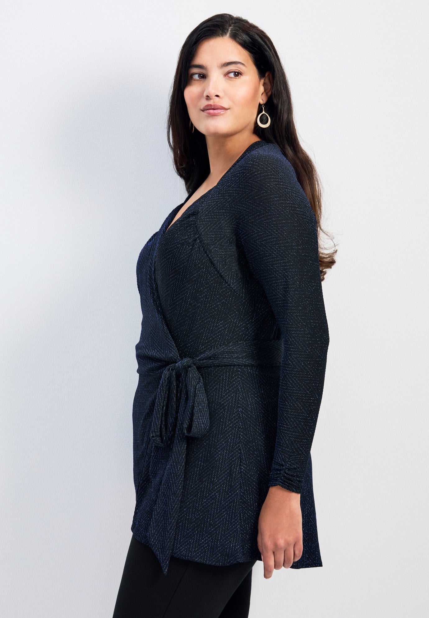Glamour Sparkle Wrap Top image number 2