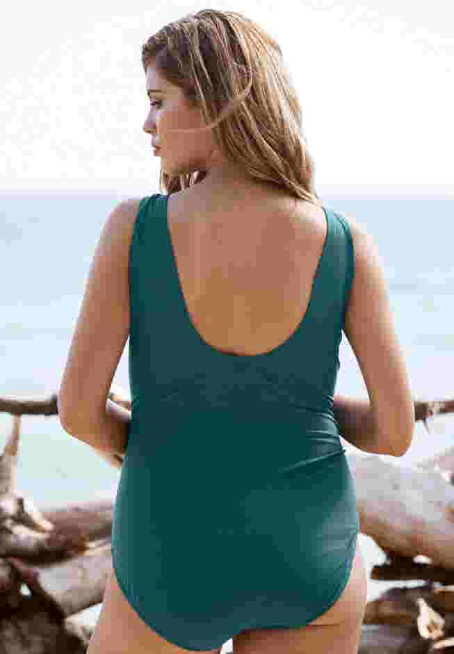 Faux Wrap One-Piece with Adjustable Straps  image number 1