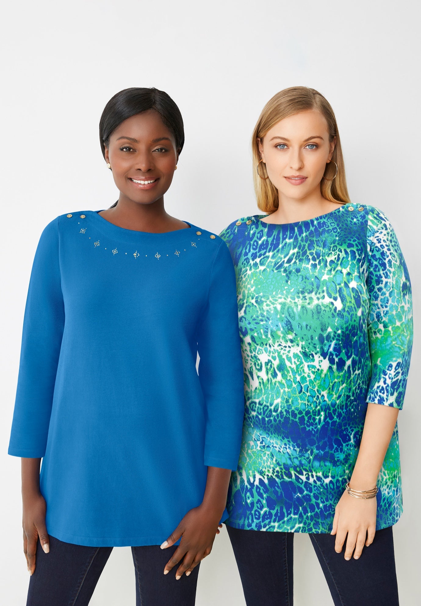 Stretch Cotton Boatneck Tunic image number 6