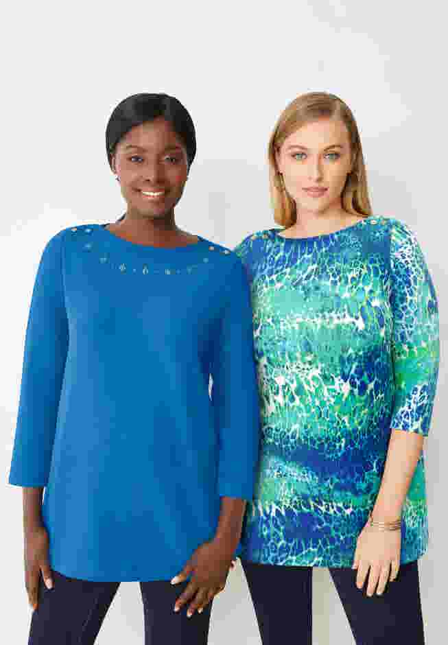 Stretch Cotton Boatneck Tunic image number 5