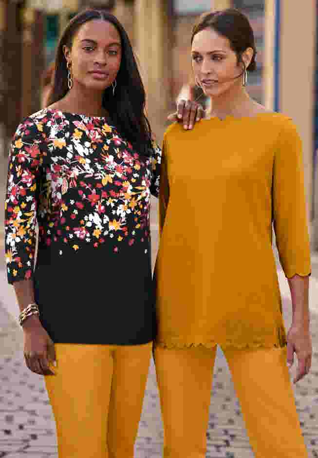 Stretch Cotton Boatneck Tunic image number 6