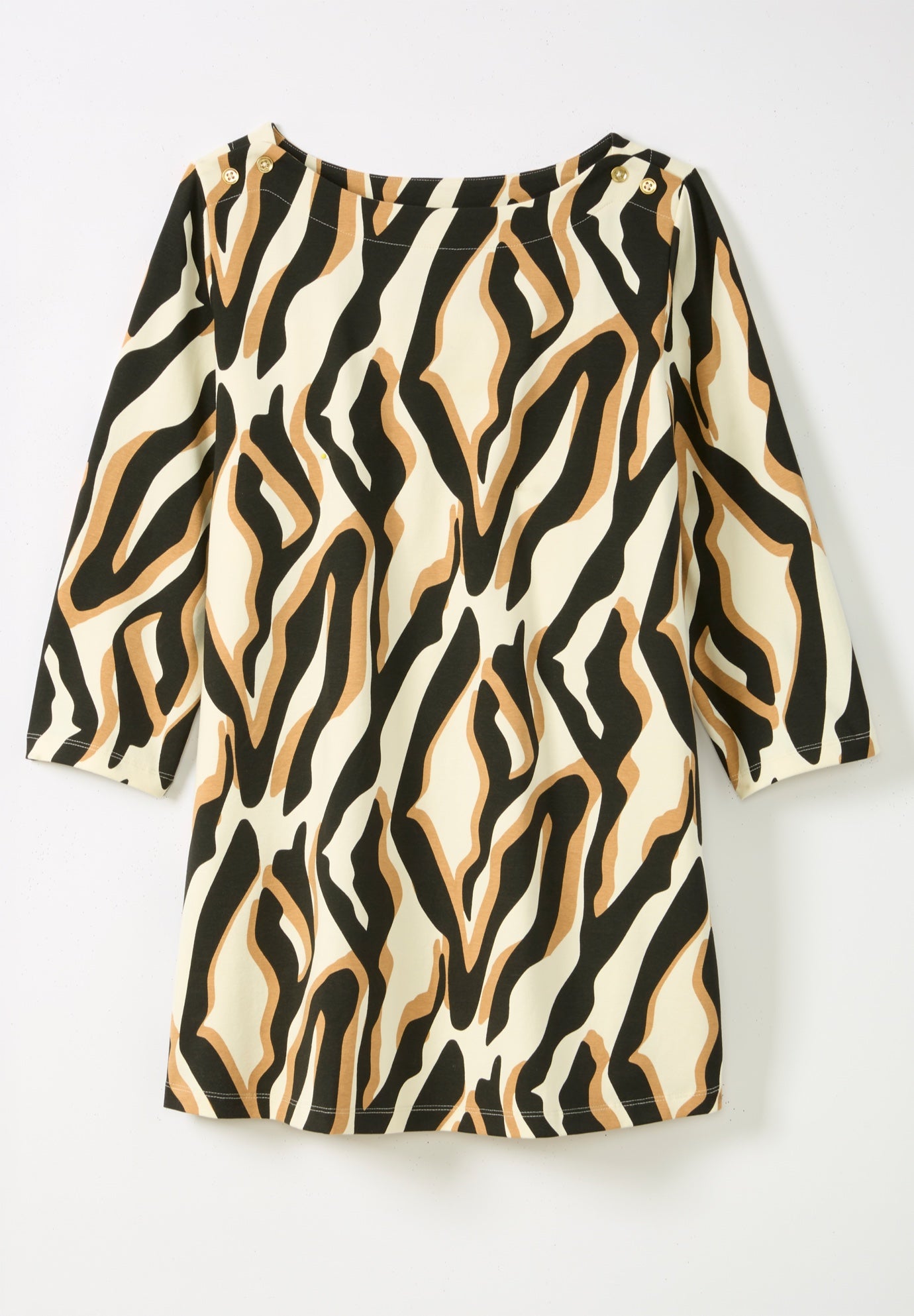 Stretch Cotton Boatneck Tunic image number 1