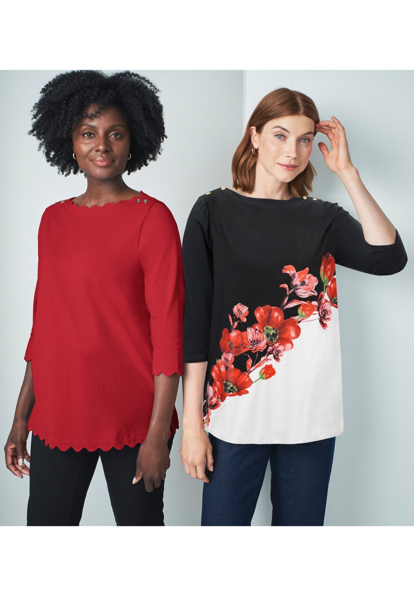 Stretch Cotton Boatneck Tunic image number 3