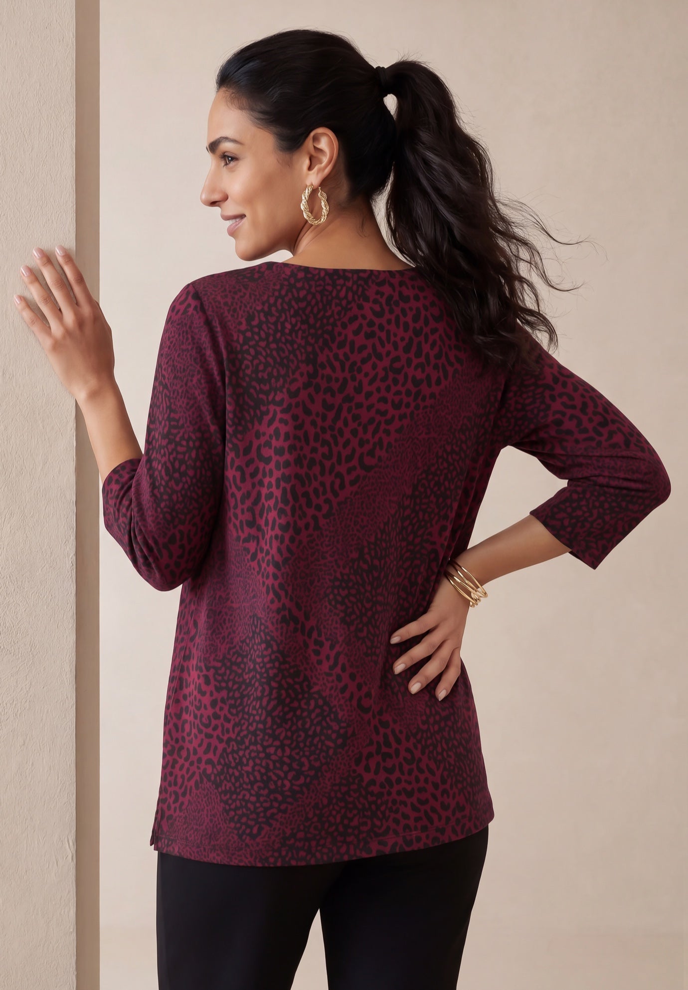 Stretch Cotton Boatneck Tunic image number 1