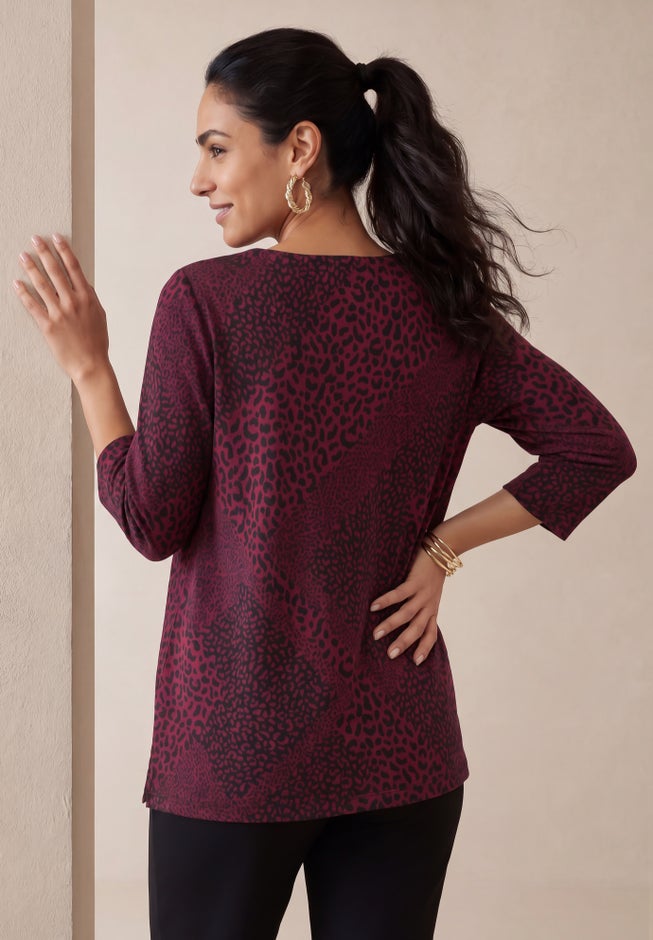 Stretch Cotton Boatneck Tunic image number 1