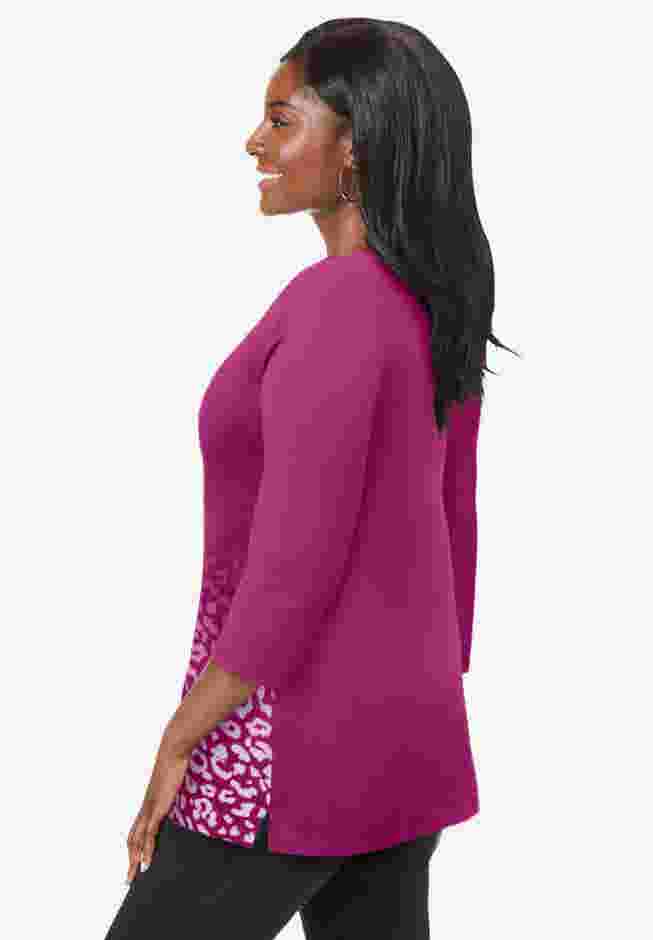 Stretch Cotton Boatneck Tunic image number 1