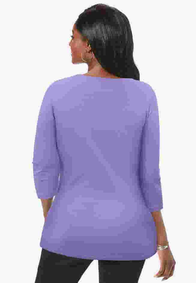 Stretch Cotton Boatneck Tunic image number 2