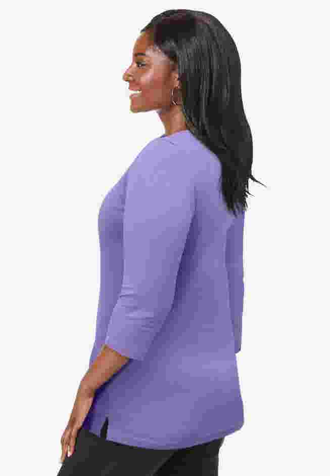 Stretch Cotton Boatneck Tunic image number 1