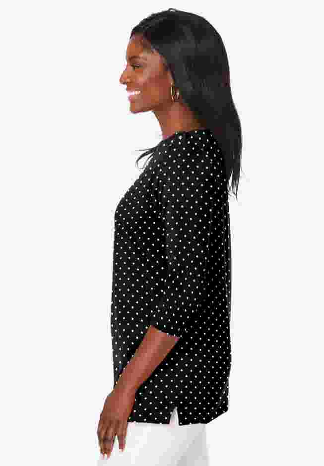 Stretch Cotton Boatneck Tunic image number 1