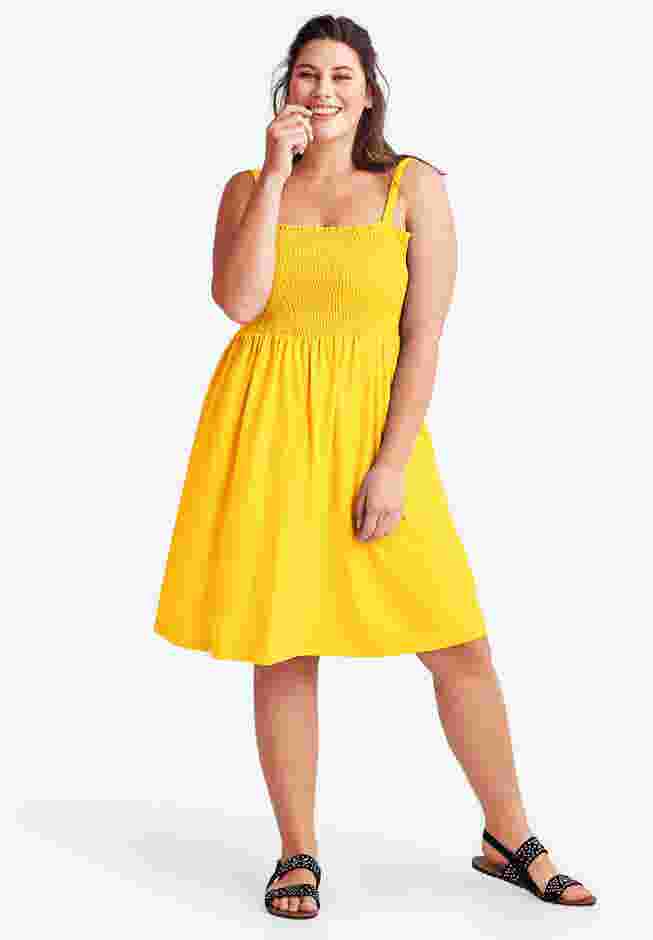 Smocked Bodice Tank Dress image number 0