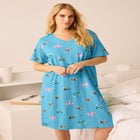 V-NECK SHORT SLEEVE KNEE-LENGTH COTTON SLEEPSHIRT image number null