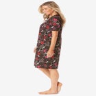 V-Neck Short Sleeve Knee-Length Cotton Sleepshirt image number null