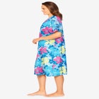 V-Neck Short Sleeve Knee-Length Cotton Sleepshirt image number null