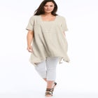 Linen-Blend Hanky Hem Tunic image number null