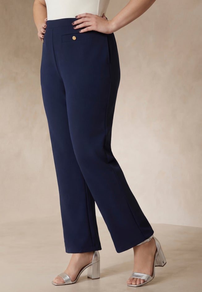 Stretch Knit Crepe Sailor Trouser image number 2