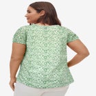 100% Cotton A-Line Peasant Blouse With Scoop Keyhole Neckline image number null