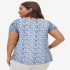 Keyhole Neckline Peasant Blouse image number null