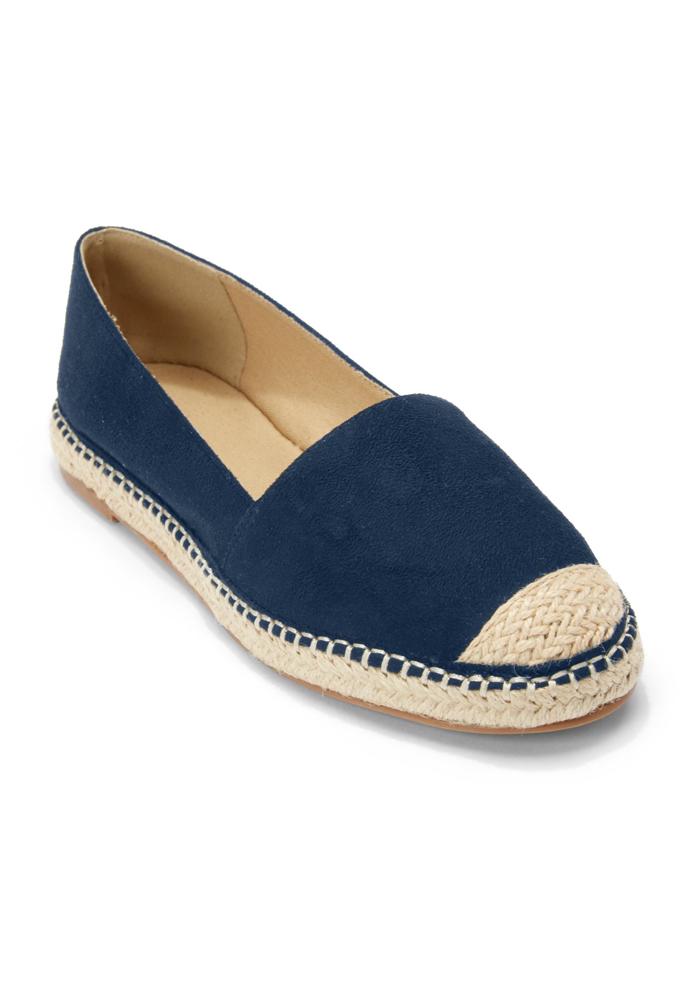 Faux Suede Slip-On Espadrille Flats image number 0