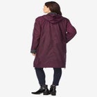 Plus Size Knee Length Hooded Nylon Jacket image number 1