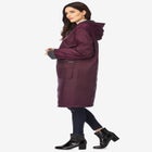 Plus Size Knee Length Hooded Nylon Jacket image number 2