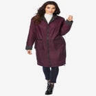 Plus Size Knee Length Hooded Nylon Jacket image number 3