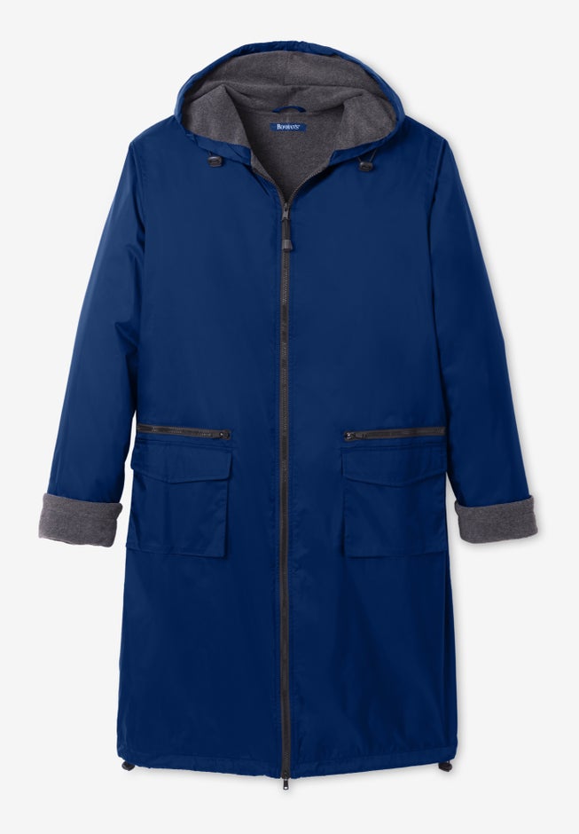 Plus Size Knee Length Hooded Nylon Jacket image number 4